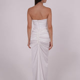 Pleated White Silk Dress - Endless - UAE Rental and Resale for Women's Fashion