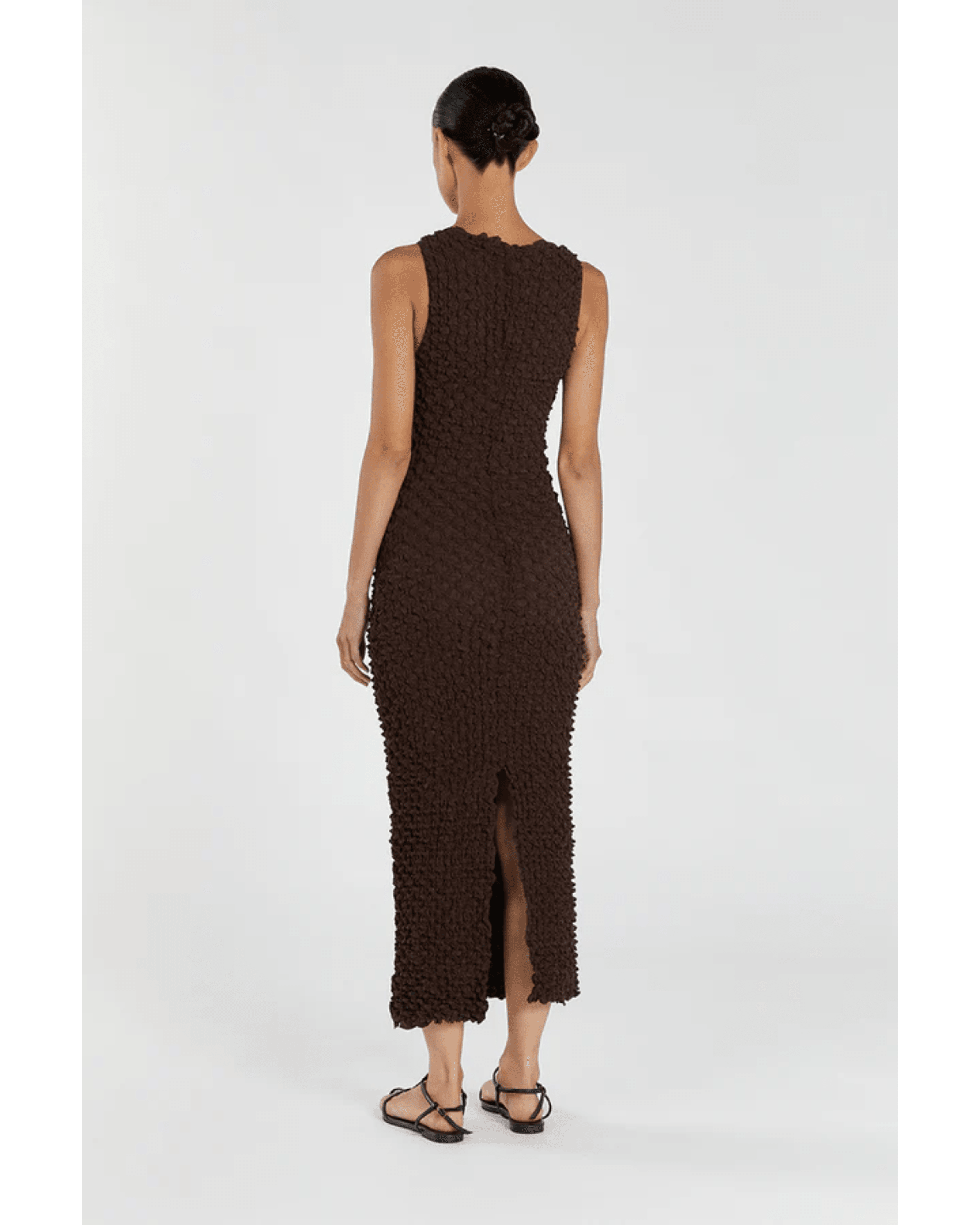Presley Choc Crew Neck Midi Dress - Endless - UAE Rental and Resale for Women's Fashion