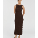 Presley Choc Crew Neck Midi Dress - Endless - UAE Rental and Resale for Women's Fashion