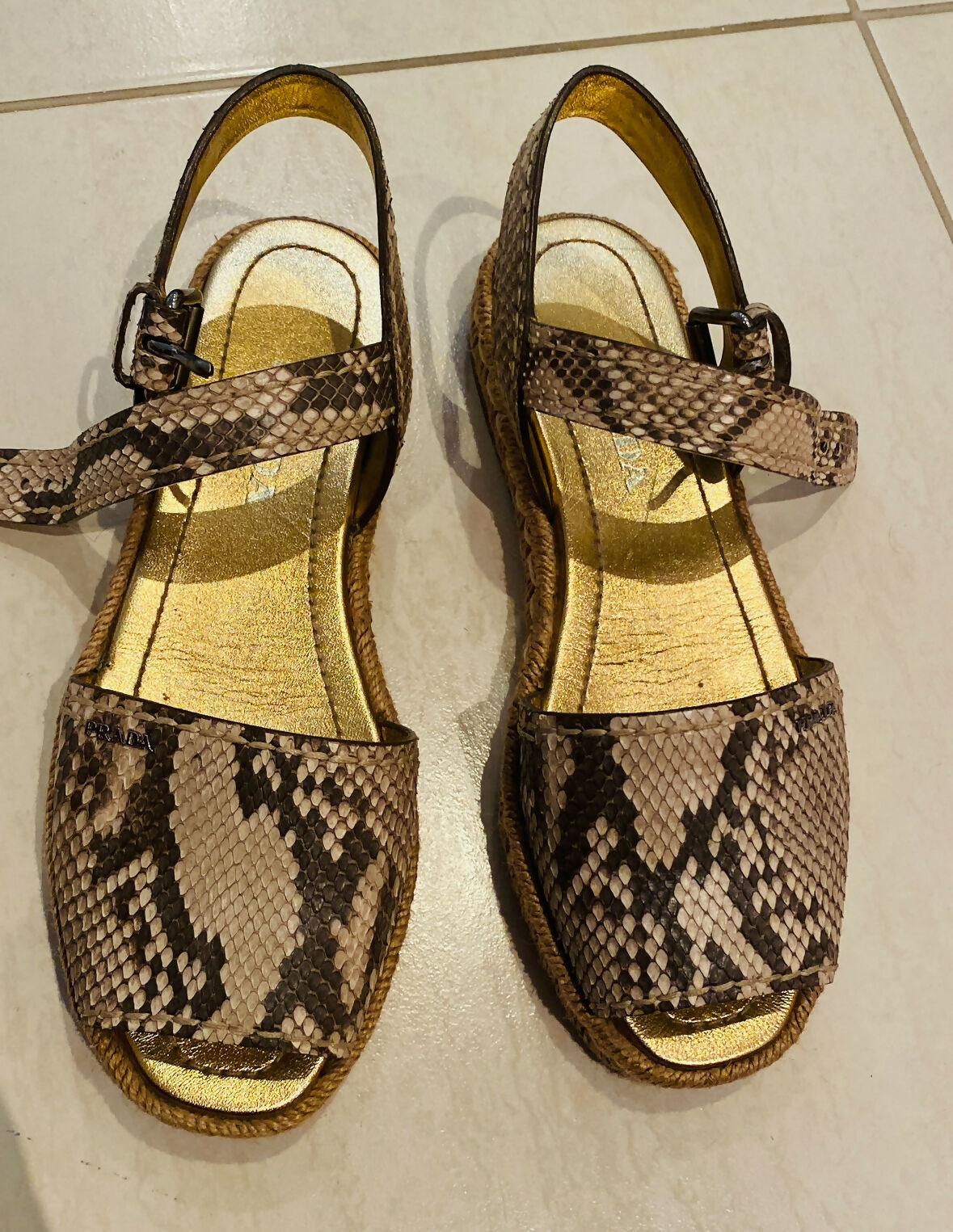 Python Flat Espadrille Sandals - Endless - UAE Rental and Resale for Women's Fashion