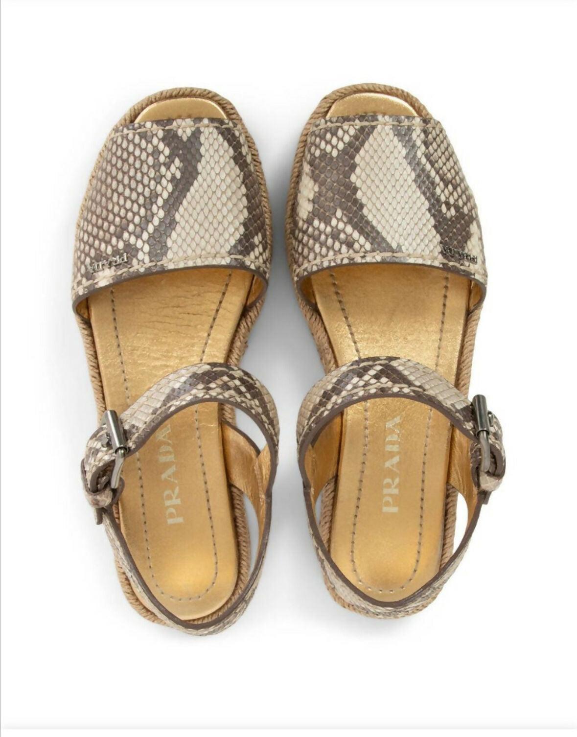Python Flat Espadrille Sandals - Endless - UAE Rental and Resale for Women's Fashion