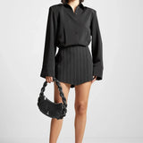 Pinstripe Skirt Shirt Dress