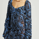 Rikke Marble-Print Stretch-Tulle Mini Dress