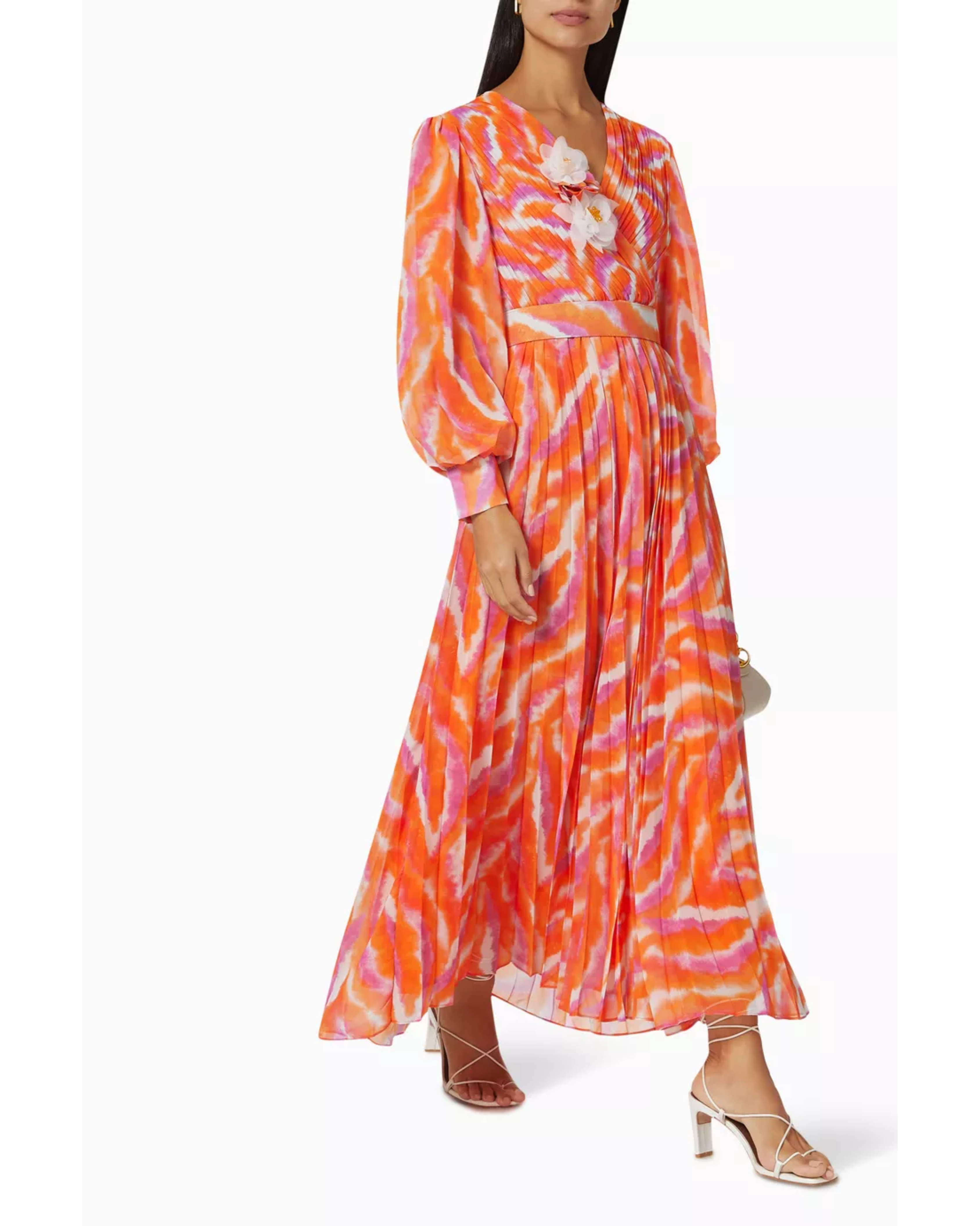 Quirrel Printed Maxi Dress in Plissé - Endless - UAE Rental and Resale for Women's Fashion