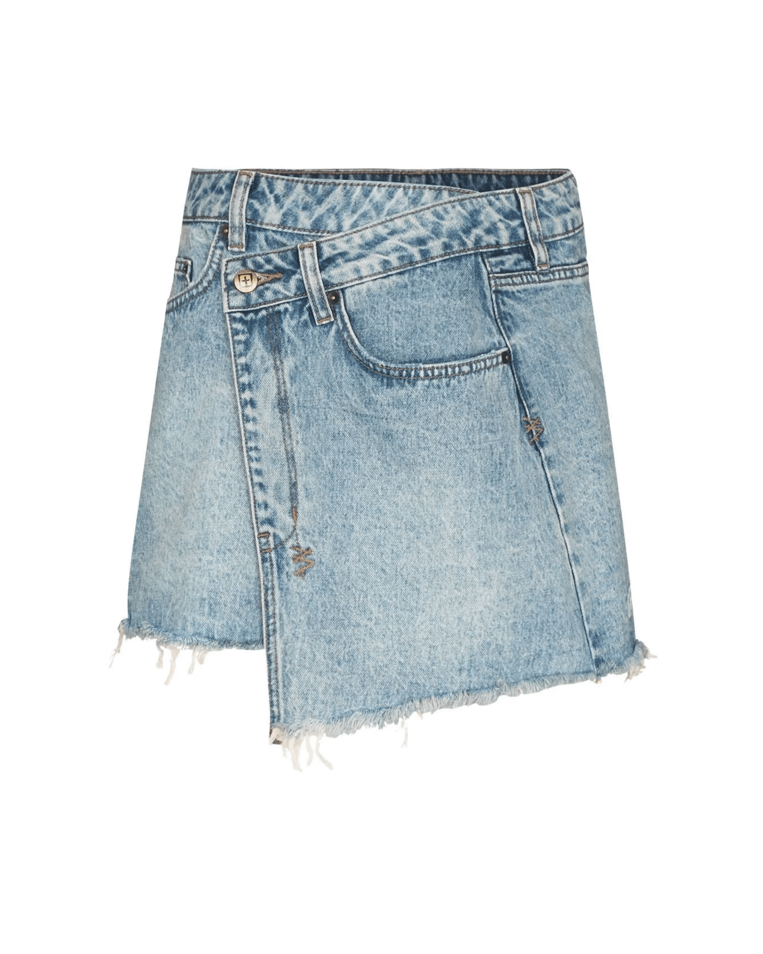 Rap Asymmetric Denim Mini Skirt - Endless - UAE Rental and Resale for Women's Fashion
