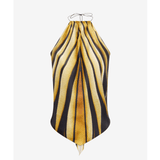 Ray Of Gold Print Silk Top Scarf - Endless - UAE Rental and Resale for Women's Fashion