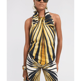 Ray Of Gold Print Silk Top Scarf - Endless - UAE Rental and Resale for Women's Fashion