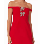 Red Embellished Bow Mini Dress - Endless - UAE Rental and Resale for Women's Fashion