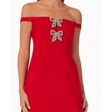 Red Embellished Bow Mini Dress - Endless - UAE Rental and Resale for Women's Fashion