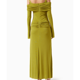 Rosa Draped Maxi Dress In Green - Endless - UAE Rental and Resale for Women's Fashion
