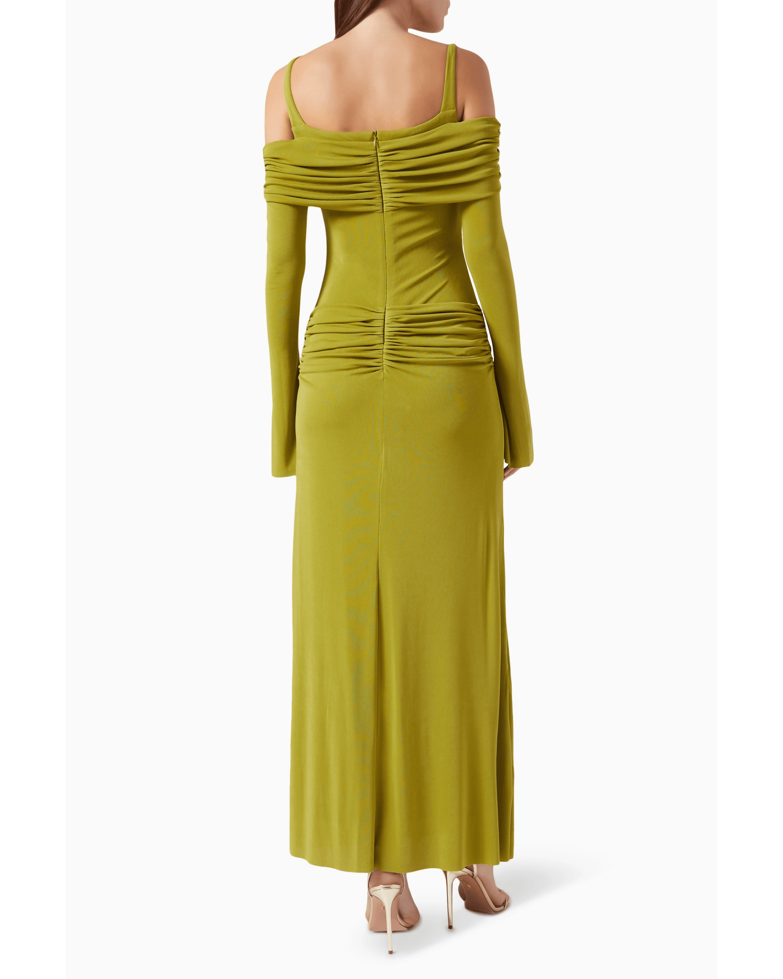 Rosa Draped Maxi Dress In Green - Endless - UAE Rental and Resale for Women's Fashion