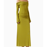 Rosa Draped Maxi Dress In Green - Endless - UAE Rental and Resale for Women's Fashion