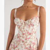 Rose Print Bustier Sundress - Endless - UAE Rental and Resale for Women's Fashion