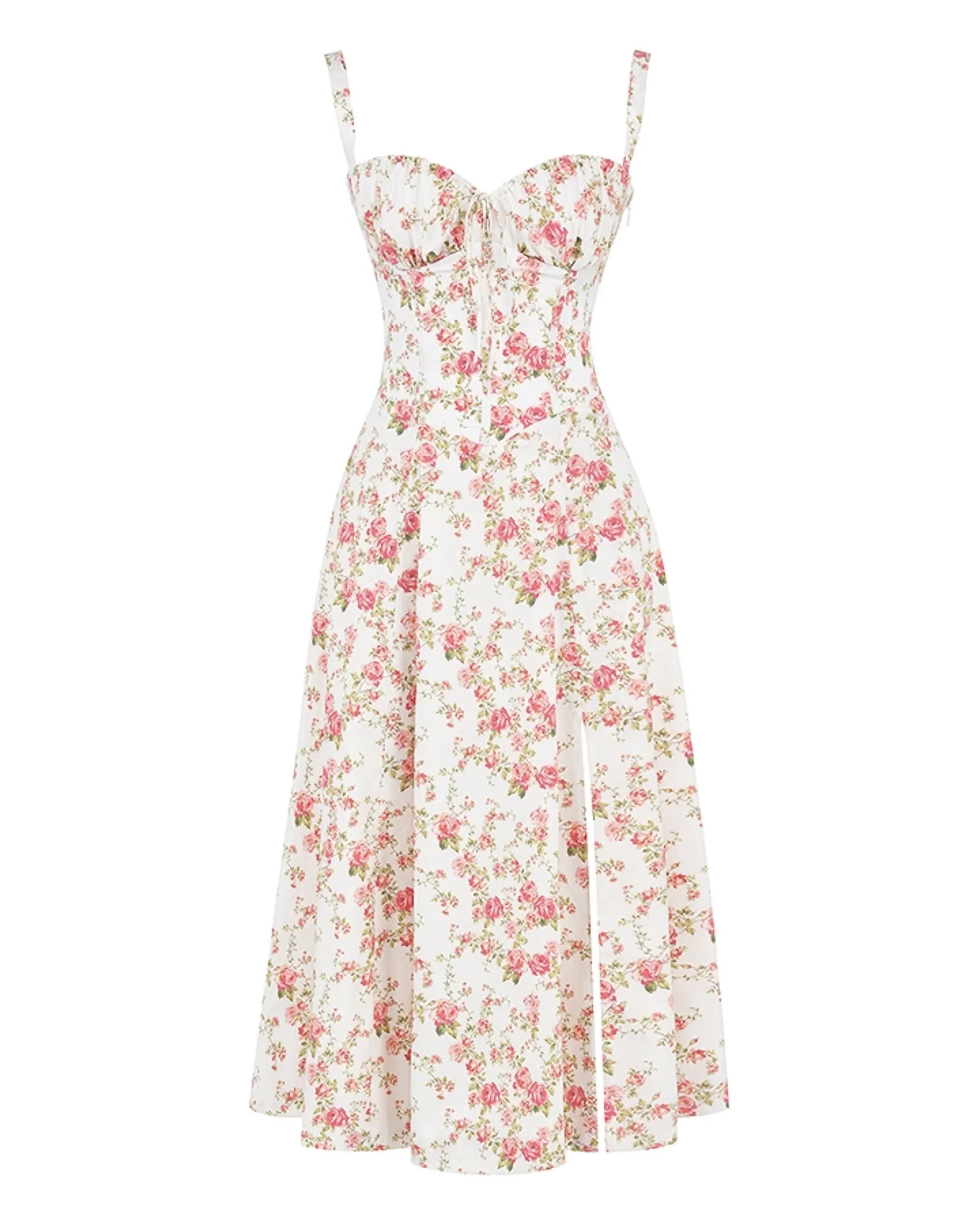 Rose Print Bustier Sundress - Endless - UAE Rental and Resale for Women's Fashion