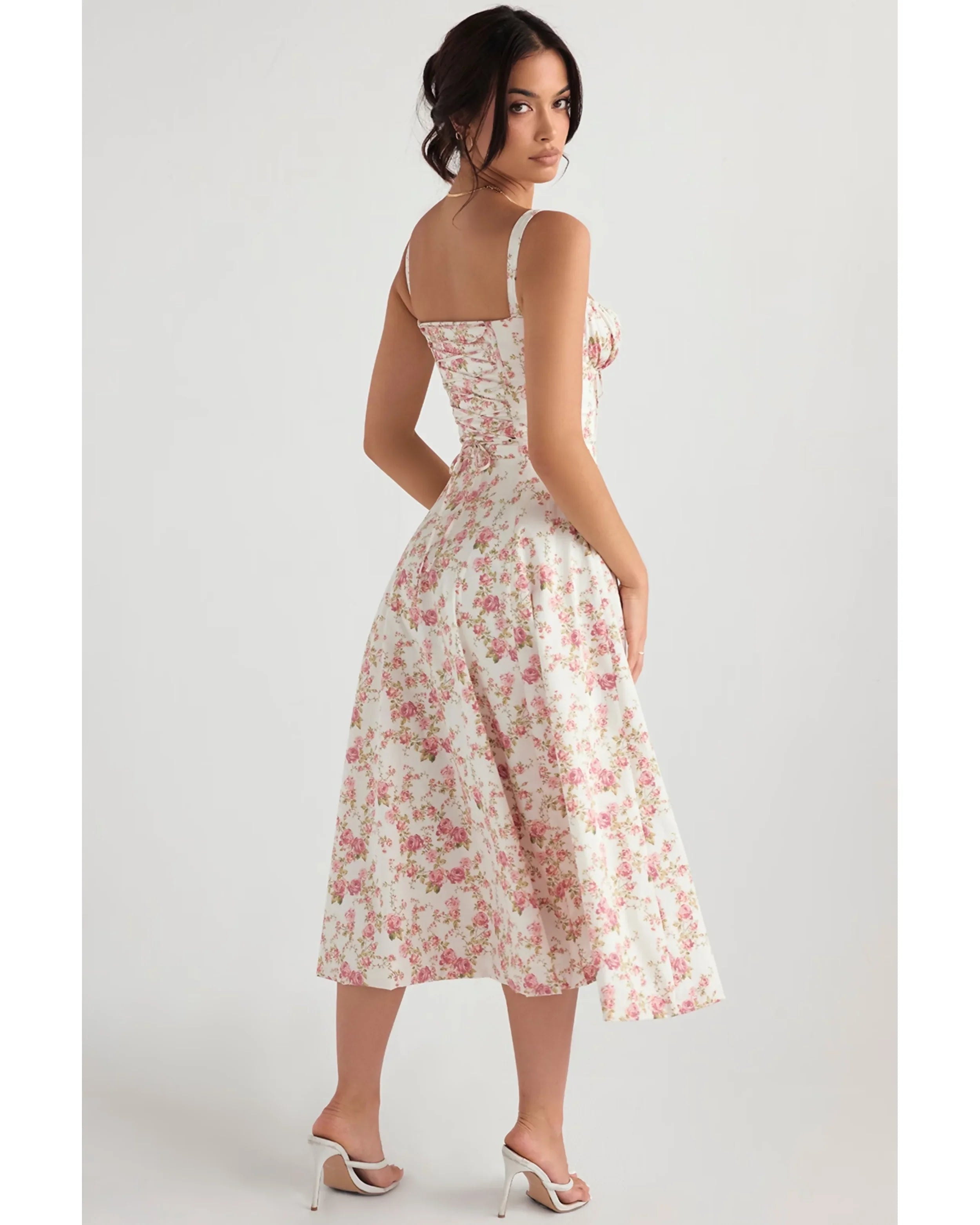 Rose Print Bustier Sundress - Endless - UAE Rental and Resale for Women's Fashion