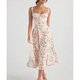 Rose Print Bustier Sundress - Endless - UAE Rental and Resale for Women's Fashion
