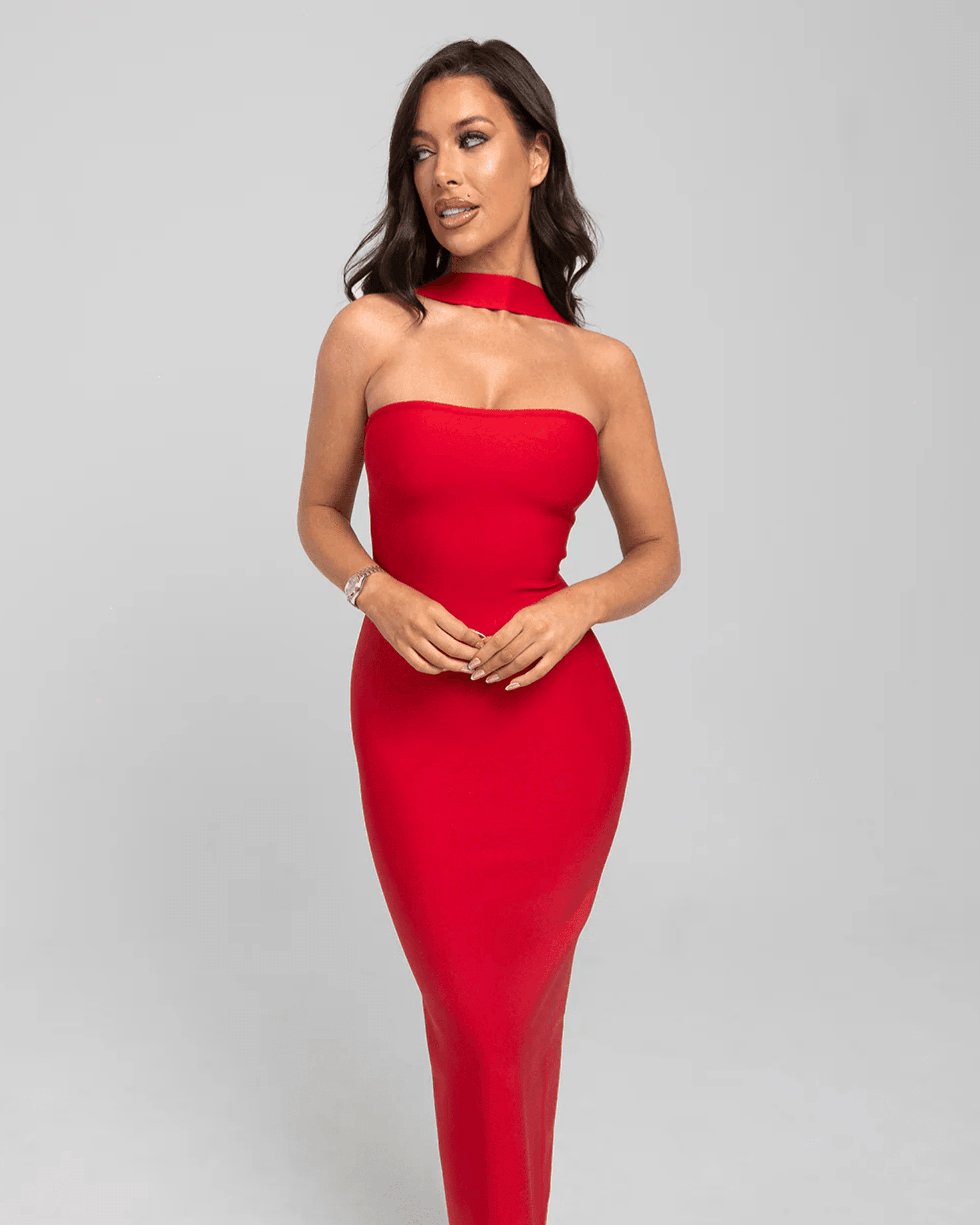 Ruby Red Festivity Maxi Dress - Endless - UAE Rental and Resale for Women's Fashion