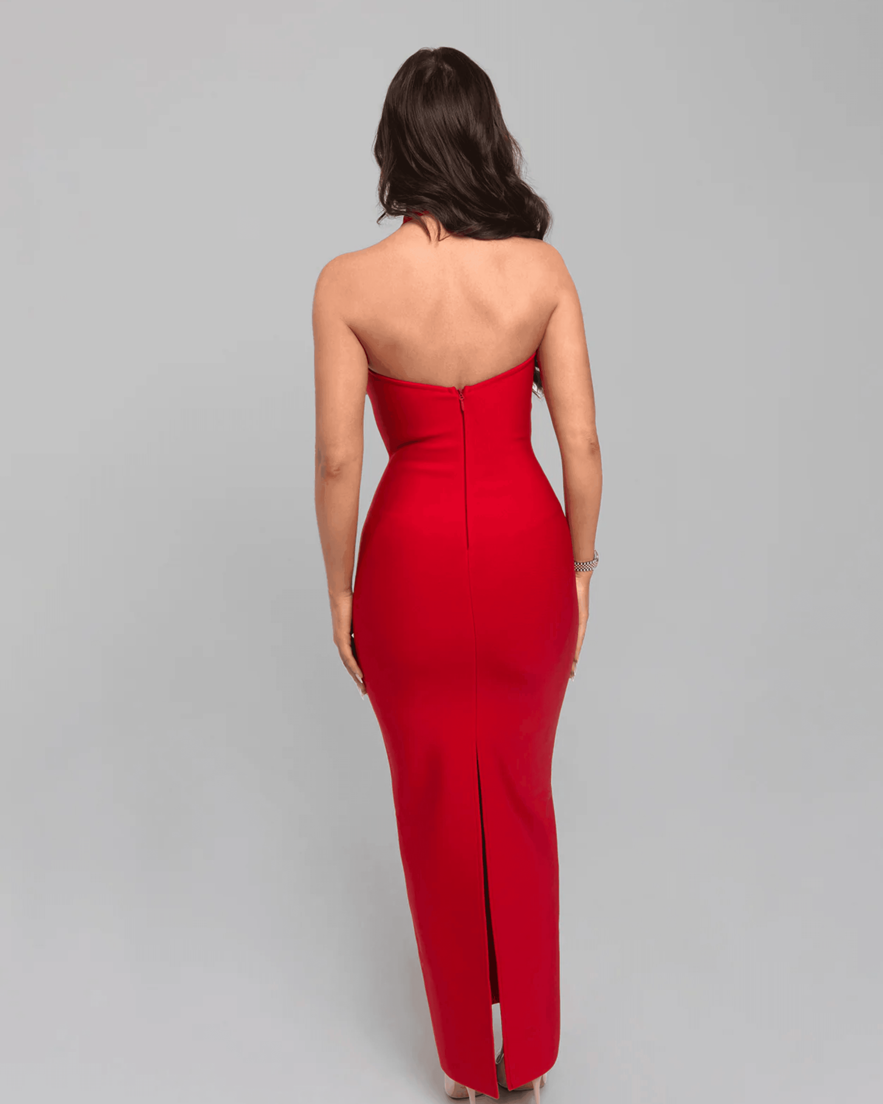 Ruby Red Festivity Maxi Dress - Endless - UAE Rental and Resale for Women's Fashion