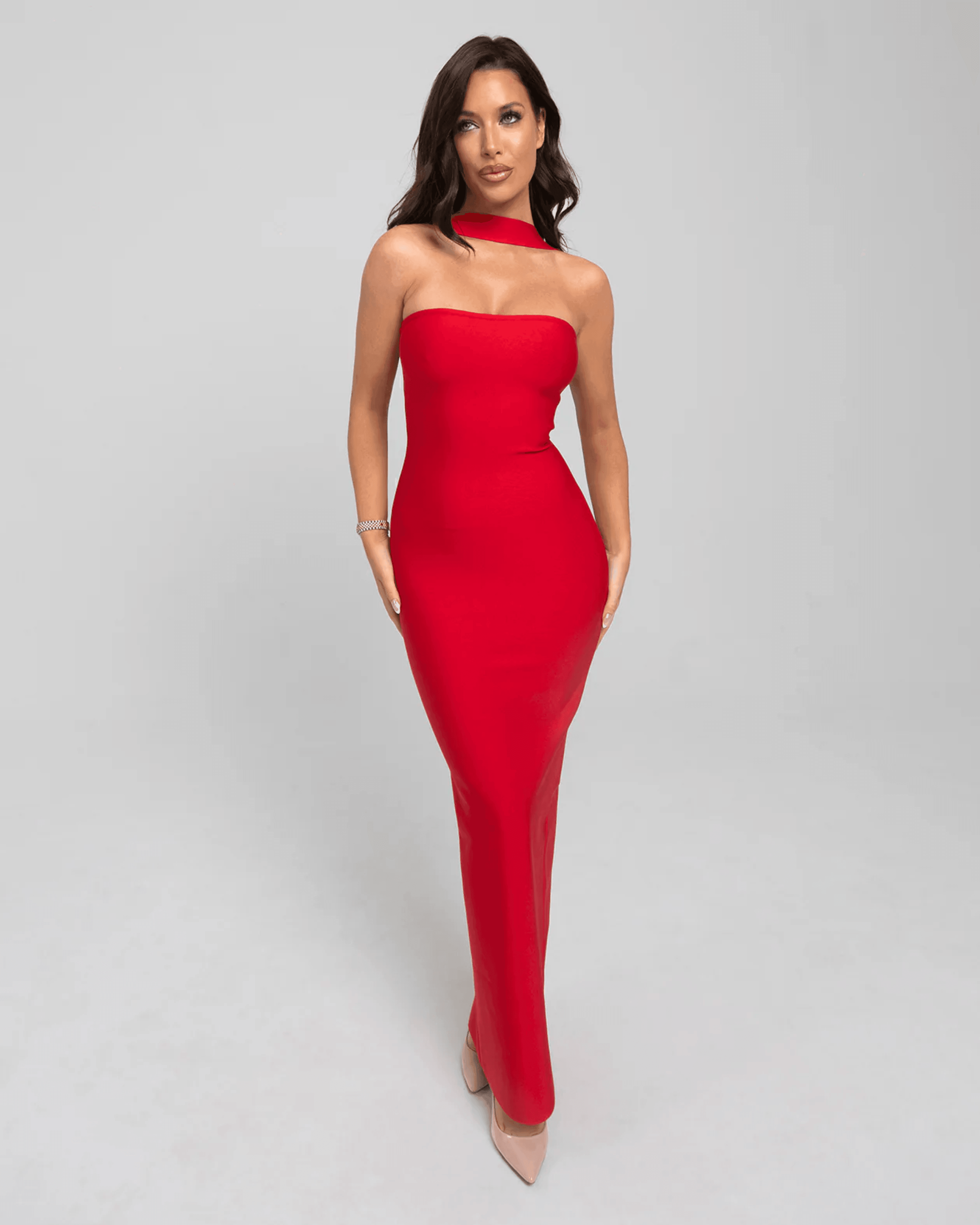 Ruby Red Festivity Maxi Dress - Endless - UAE Rental and Resale for Women's Fashion