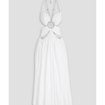 Ruched Embellished Cotton-Poplin Midi Dress - Endless - UAE Rental and Resale for Women's Fashion