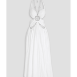 Ruched Embellished Cotton-Poplin Midi Dress - Endless - UAE Rental and Resale for Women's Fashion