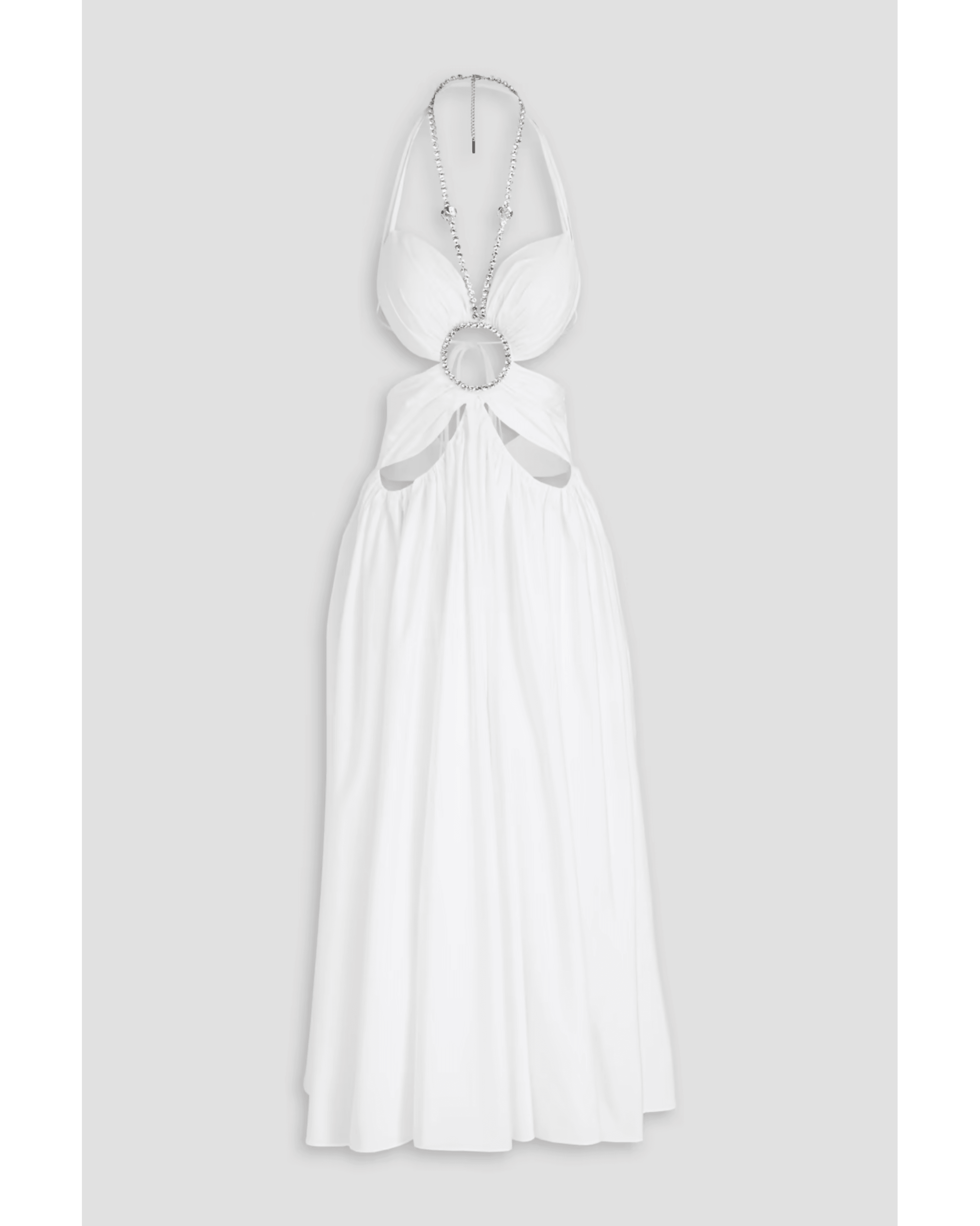 Ruched Embellished Cotton-Poplin Midi Dress - Endless - UAE Rental and Resale for Women's Fashion