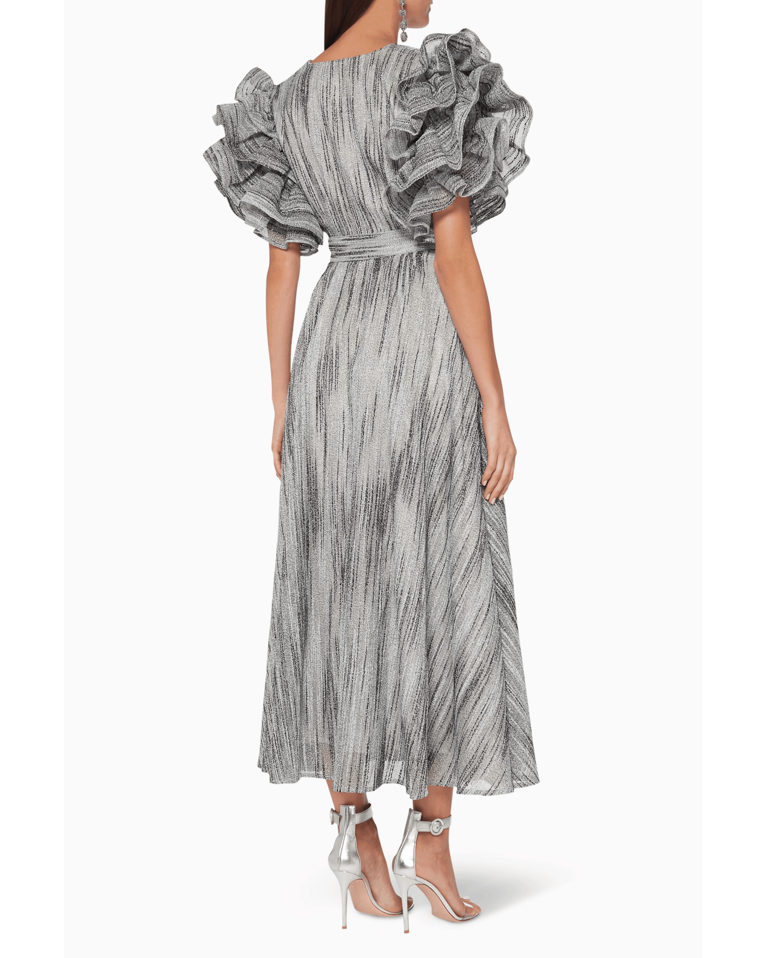 Ruffled Sleeve Midi dress - Endless - UAE Rental and Resale for Women's Fashion