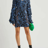 Rikke Marble-Print Stretch-Tulle Mini Dress