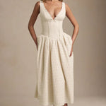 Saidey Broderie Anglaise Bow-Detail A-Line Midaxi Dress - Endless - UAE Rental and Resale for Women's Fashion