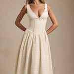 Saidey Broderie Anglaise Bow-Detail A-Line Midaxi Dress - Endless - UAE Rental and Resale for Women's Fashion