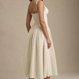 Saidey Broderie Anglaise Bow-Detail A-Line Midaxi Dress - Endless - UAE Rental and Resale for Women's Fashion