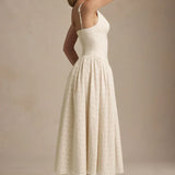 Saidey Broderie Anglaise Bow-Detail A-Line Midaxi Dress - Endless - UAE Rental and Resale for Women's Fashion