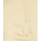 Natural Pleated Satin Wide-leg Trousers