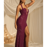 Sansel Embellished Halterneck Gown - Endless - UAE Rental and Resale for Women's Fashion