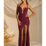 Sansel Embellished Halterneck Gown - Endless - UAE Rental and Resale for Women's Fashion