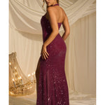 Sansel Embellished Halterneck Gown - Endless - UAE Rental and Resale for Women's Fashion