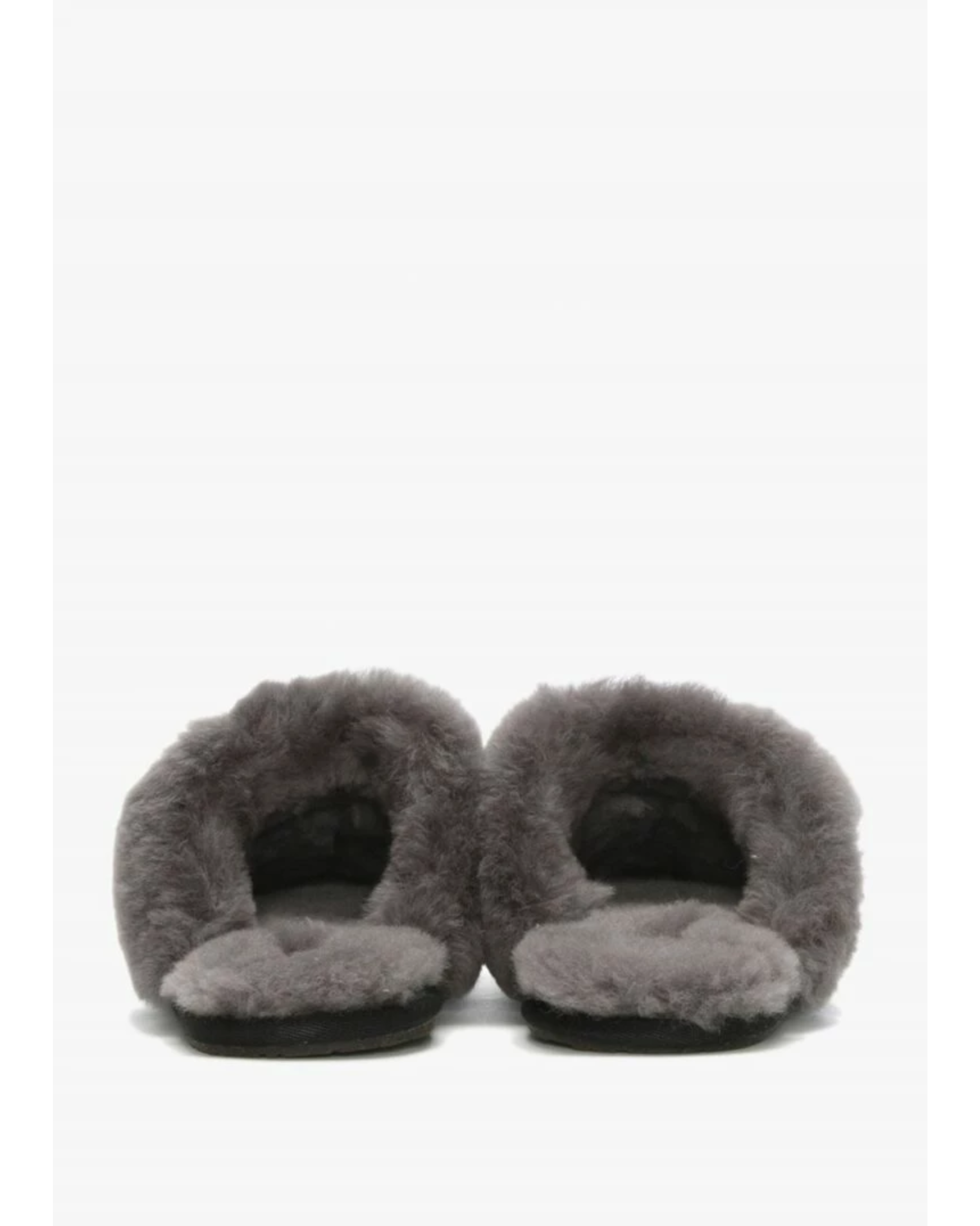 Scuffette Black Grey Suede Shearling Slippers - Endless - UAE Rental and Resale for Women's Fashion