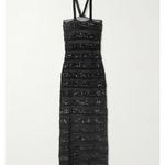 Sequin Embellished Striped Stretch Tulle Dress - Endless - UAE Rental and Resale for Women's Fashion