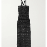 Sequin Embellished Striped Stretch Tulle Dress - Endless - UAE Rental and Resale for Women's Fashion