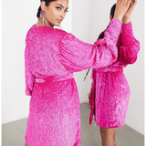 Sequin Wrap Mini Dress - Endless - UAE Rental and Resale for Women's Fashion