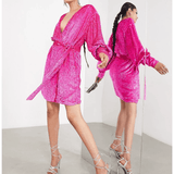 Sequin Wrap Mini Dress - Endless - UAE Rental and Resale for Women's Fashion