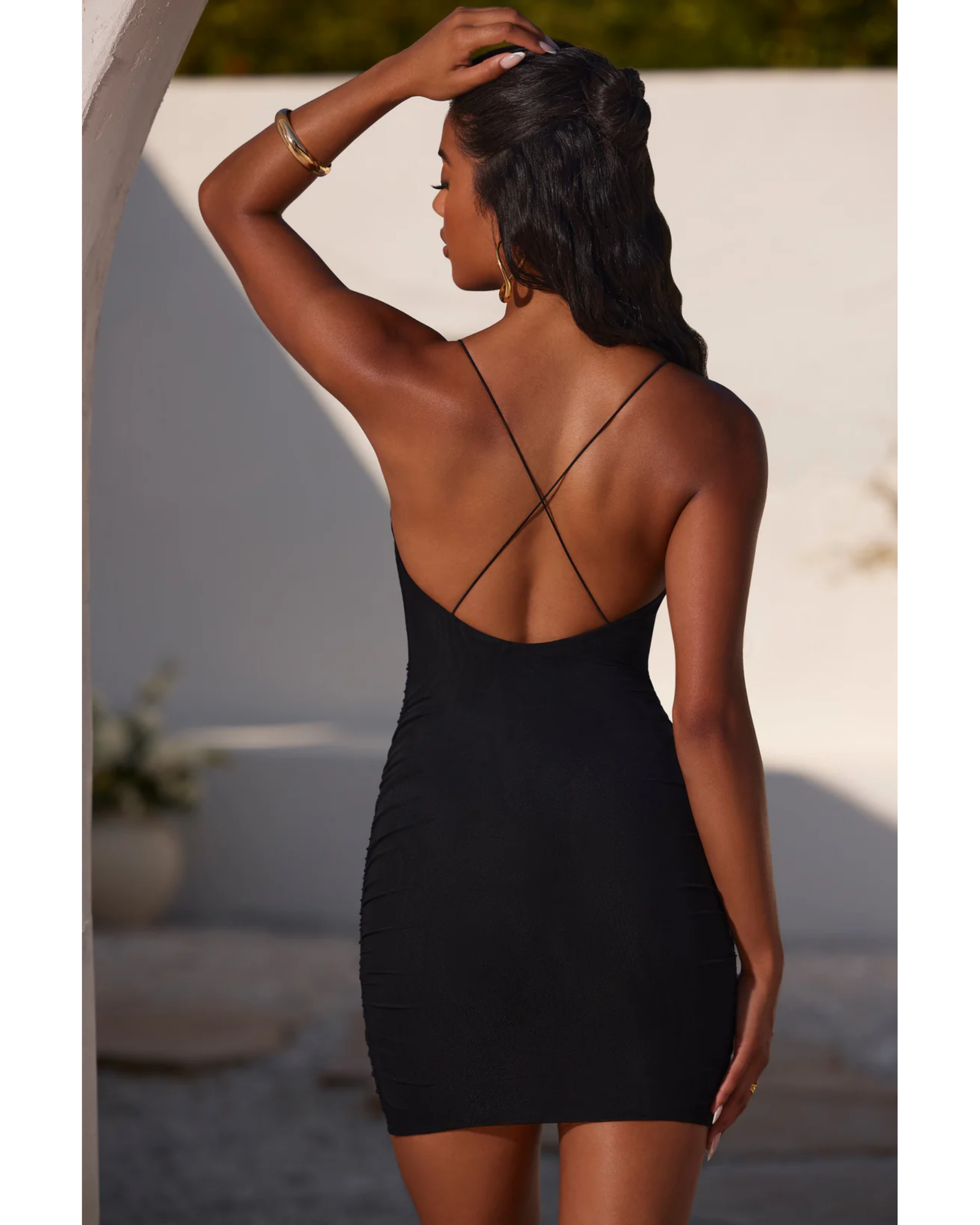 Sereia Ruched Cowl Neck Bodycon Mini Dress - Endless - UAE Rental and Resale for Women's Fashion