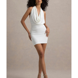 Serenella Plunge-Neck Draped Mini Dress - Endless - UAE Rental and Resale for Women's Fashion