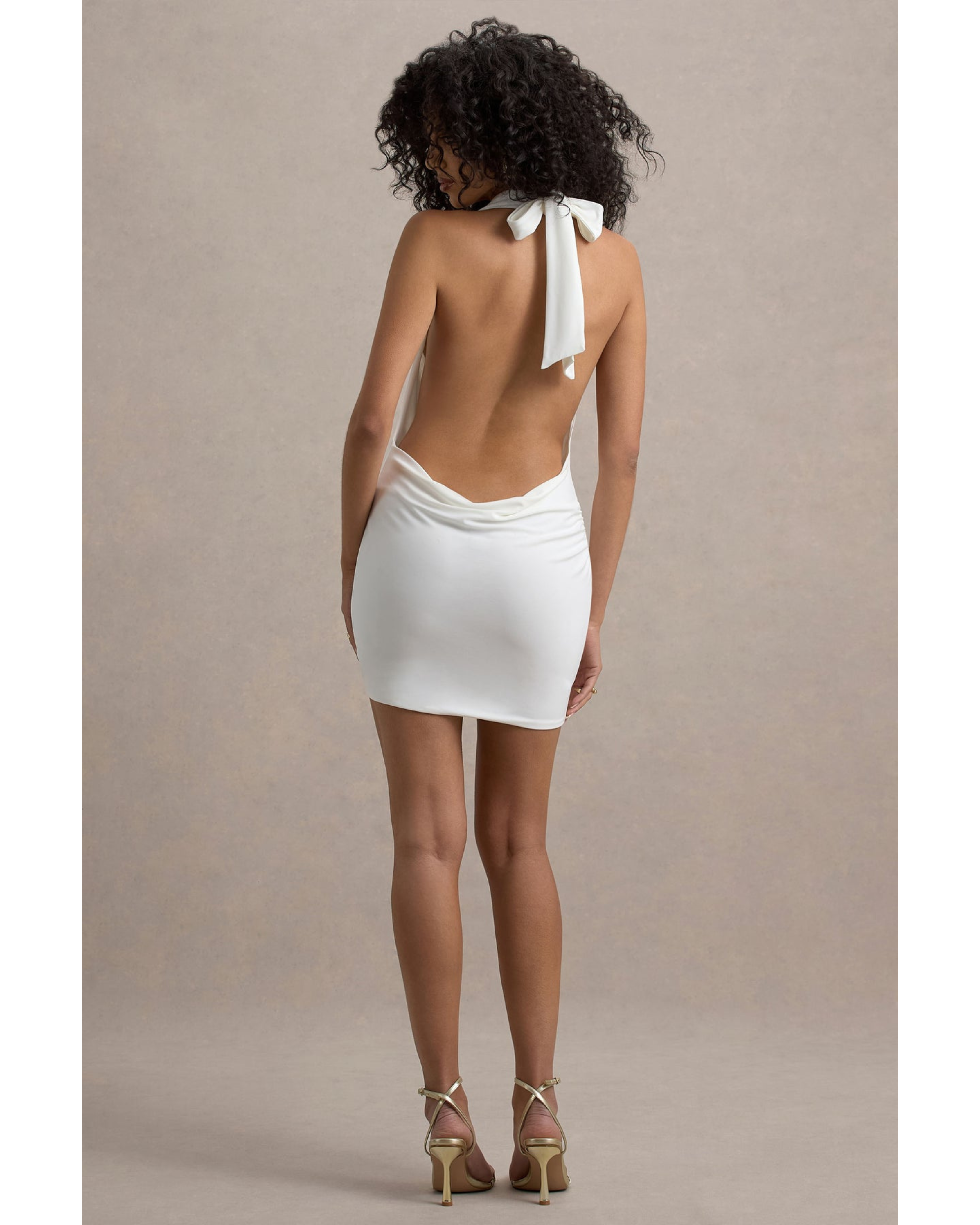 Serenella Plunge-Neck Draped Mini Dress - Endless - UAE Rental and Resale for Women's Fashion