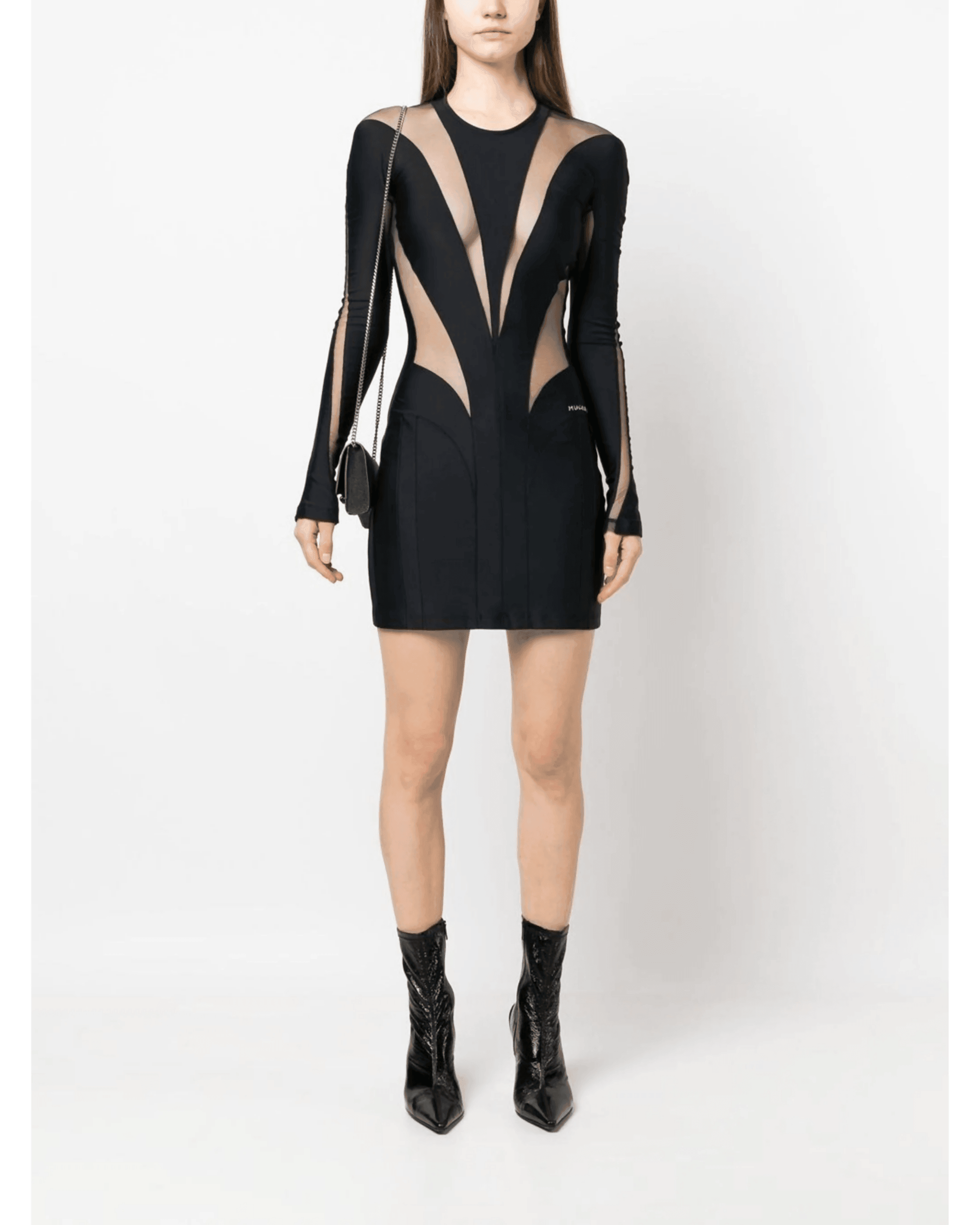 Sheer-Panel Mini Dress - Endless - UAE Rental and Resale for Women's Fashion