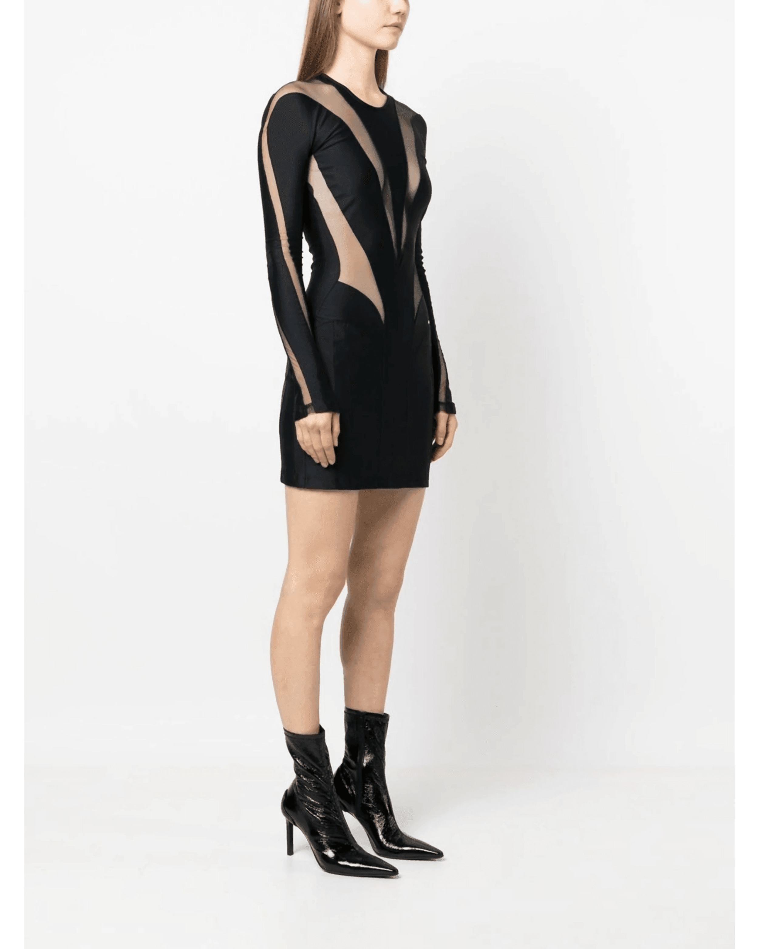 Sheer-Panel Mini Dress - Endless - UAE Rental and Resale for Women's Fashion