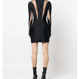 Sheer-Panel Mini Dress - Endless - UAE Rental and Resale for Women's Fashion
