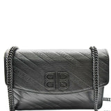 Shiny Goatskin Logo Embossed Monochrome BB Chain Wallet Black - Endless - UAE Rental and Resale for Women's Fashion