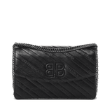 Shiny Goatskin Logo Embossed Monochrome BB Chain Wallet Black - Endless - UAE Rental and Resale for Women's Fashion