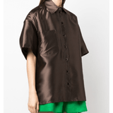 Short-sleeved Satin Shirt - Endless - UAE Rental and Resale for Women's Fashion